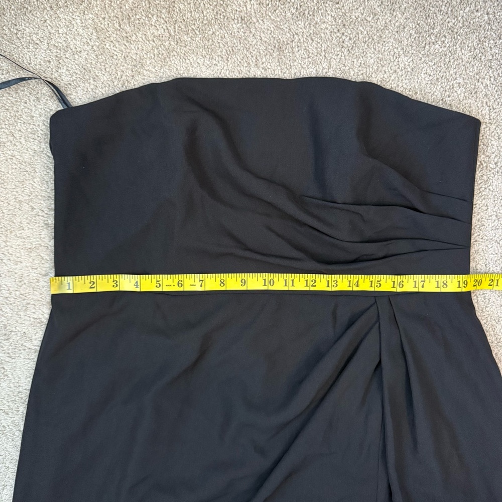 After Six Lissa 6873 Strapless Pleated Crepe Gown Black 20 - Picture 7 of 8